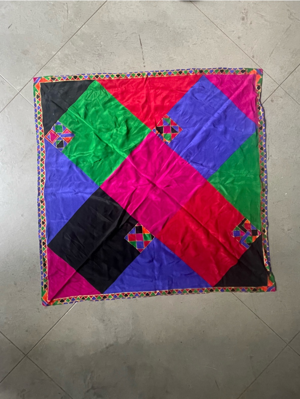Vintage 90s Liz Claiborne Silk Geometric Scarf